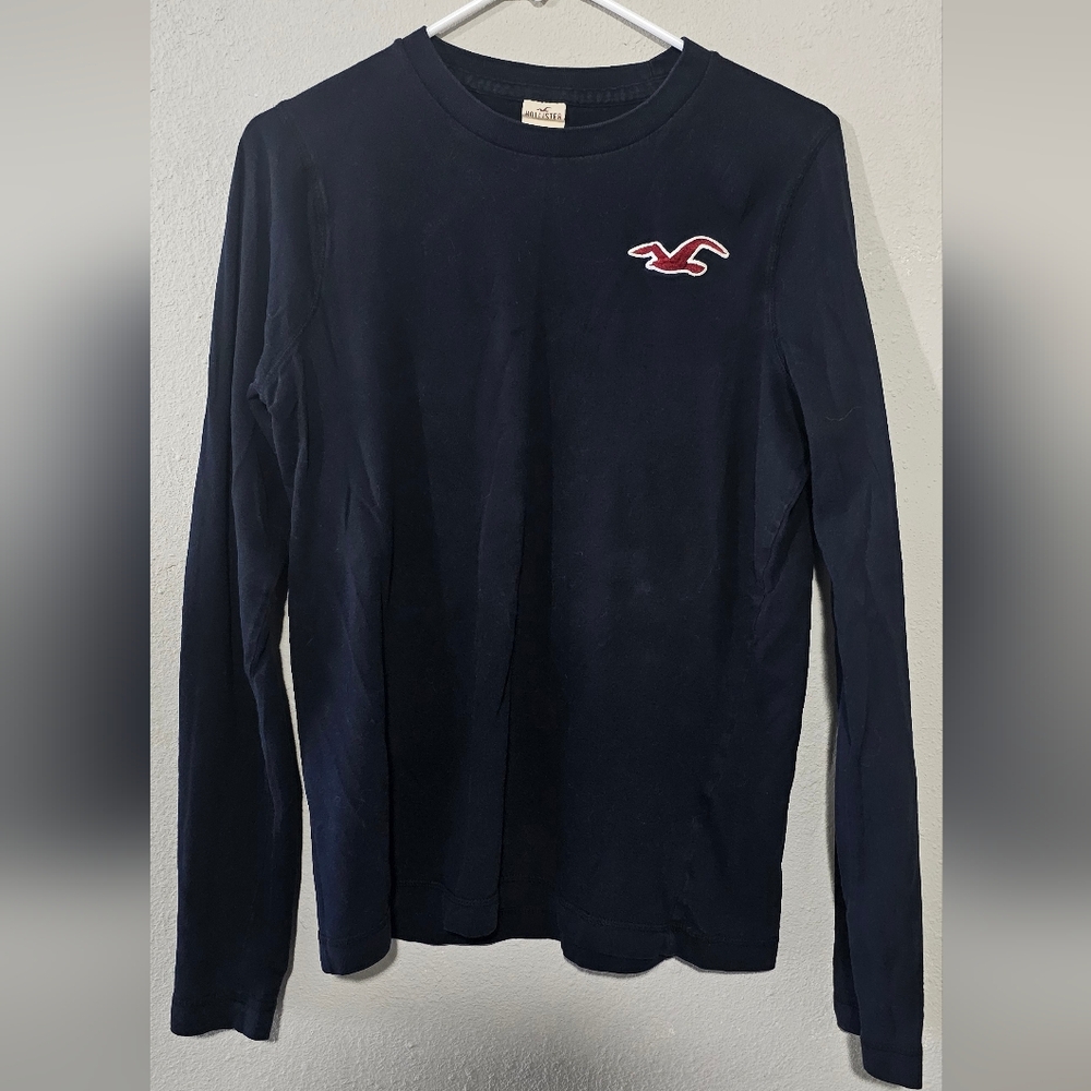 Hollister Black Long Sleeve Shirt with Chest Logo